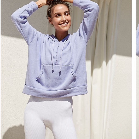 Free People Tops - Free people work it out hoodie size extra small violet quartz